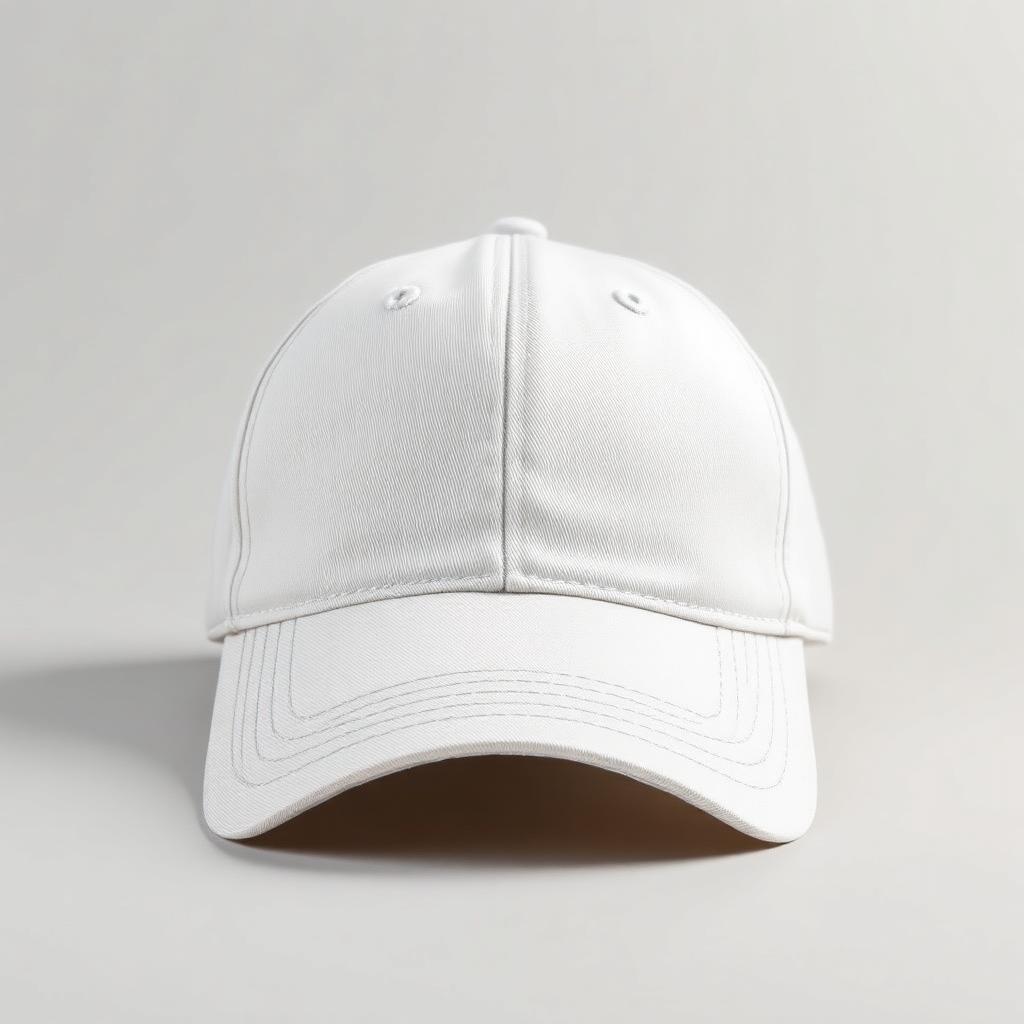 Blank white 6-panel cap, front view