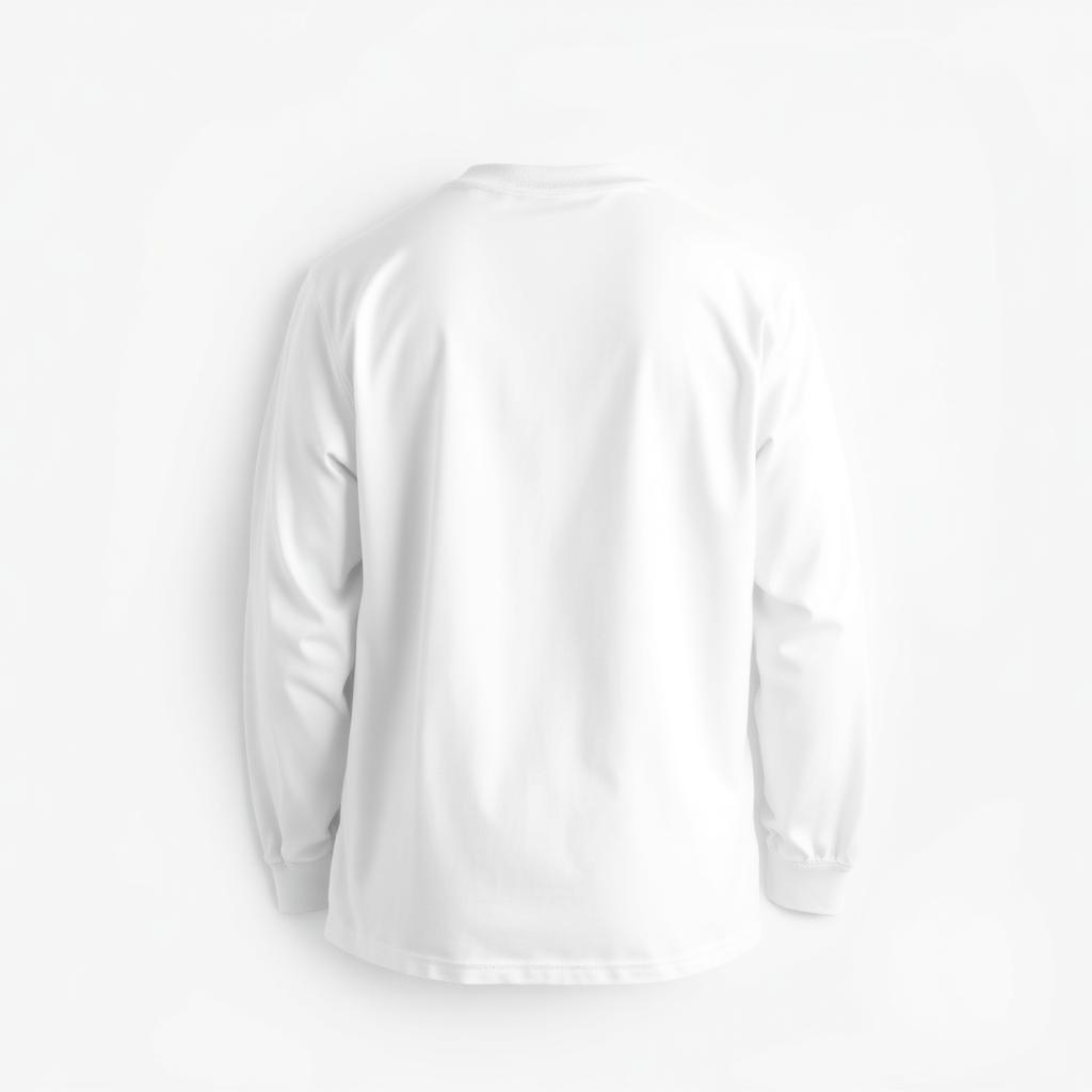 Blank white long sleeve tee, back