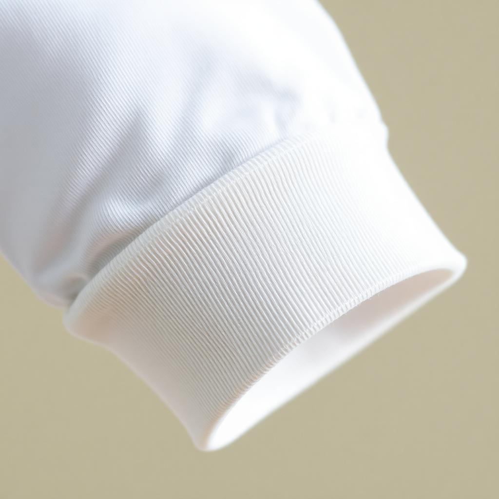 Macro close-up of long sleeve cuff ribbing