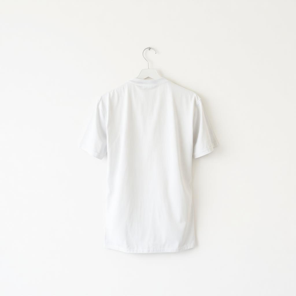 Blank white short sleeve tee, back